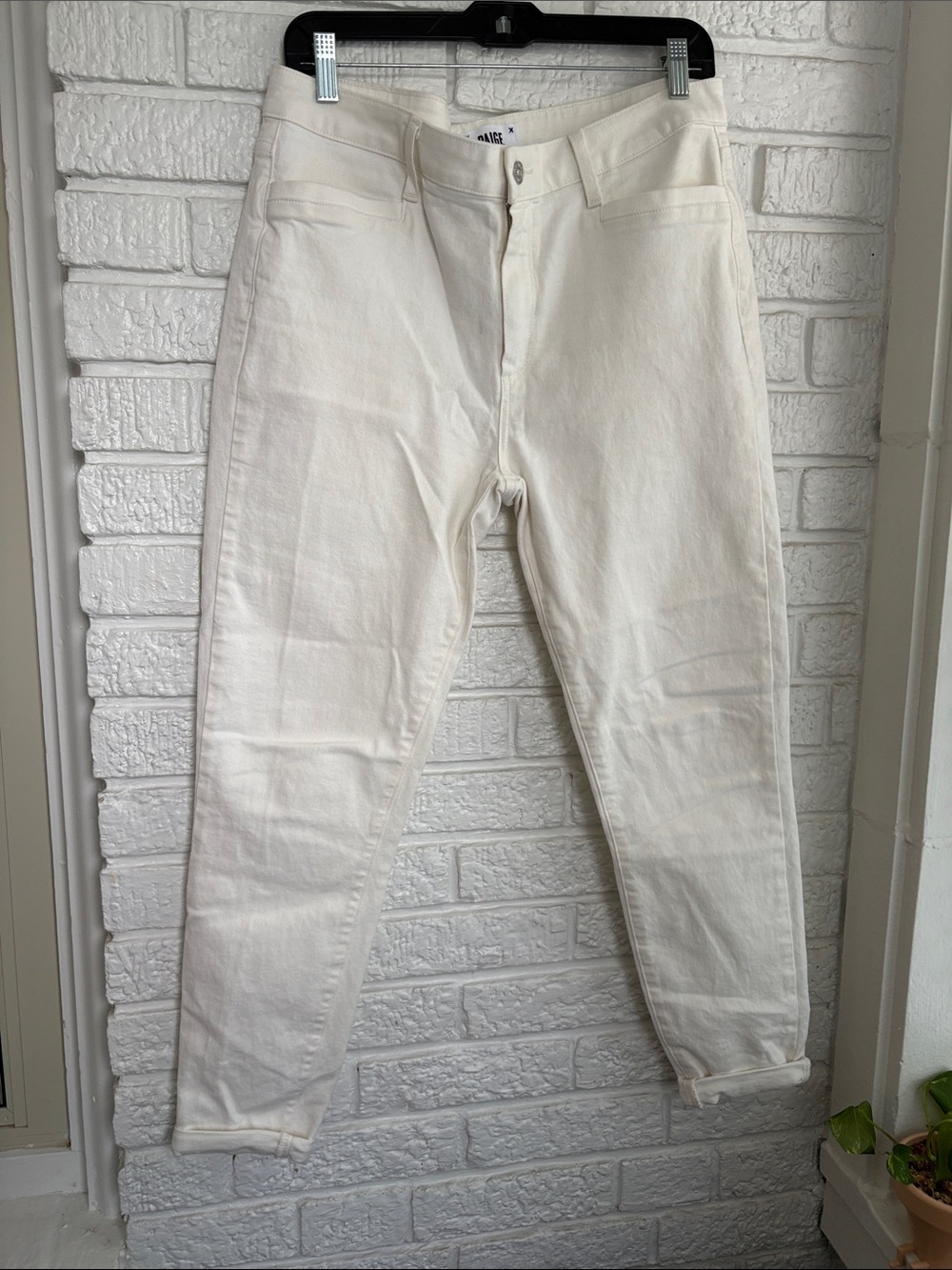 PAIGE Off-White Boyfriend Jeans